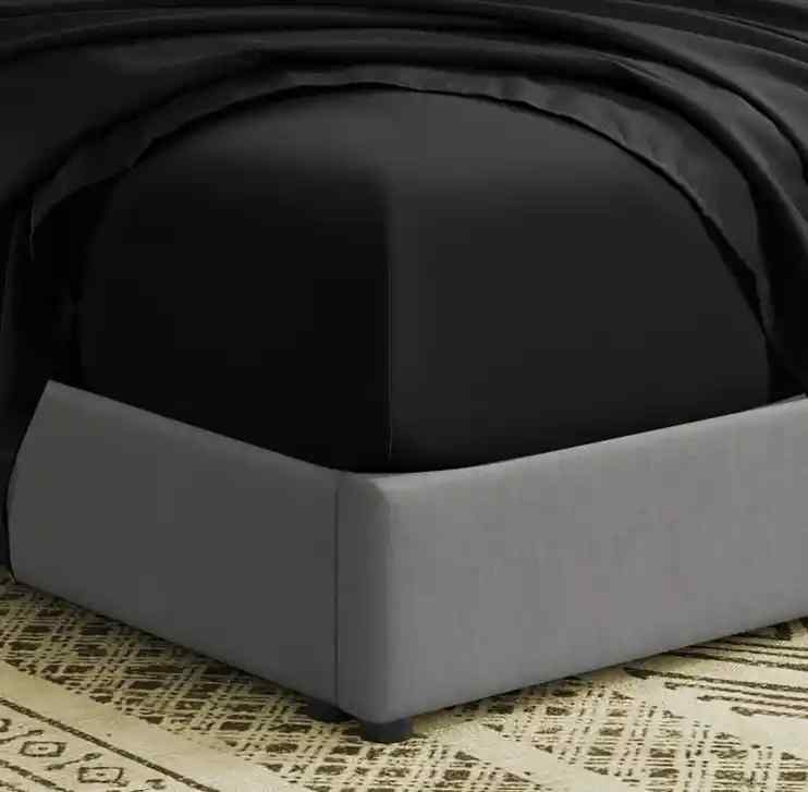 3 Pcs Stripe Fitted Sheet Set-Black