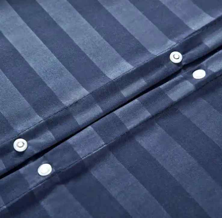 Luxury Stripe Duvet Cover Set- Blue
