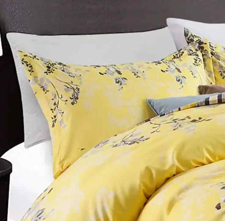 Ochre Blossom Soft Satin Bedsheet (Yellow)