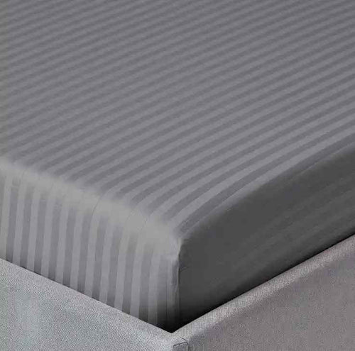 3 Pcs Stripe Fitted Sheet Set-Grey