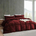 Burgundy Quilted Fleece Razai