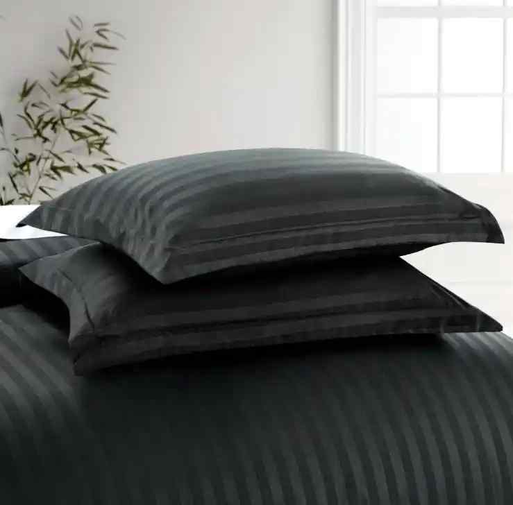 Black Embossed Luxury Stripe Bedsheet