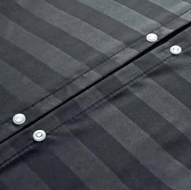 Luxury Stripe Duvet Cover Set- Black