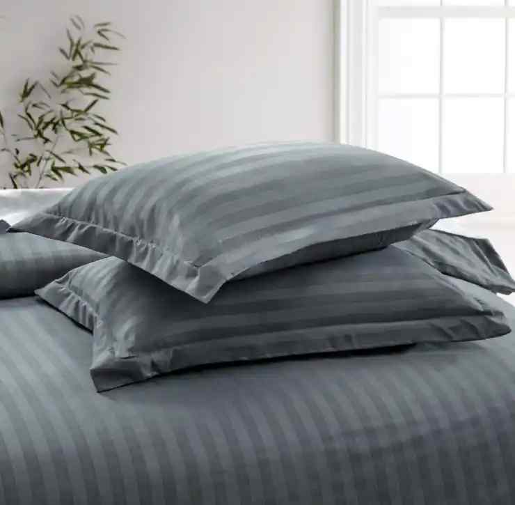 Luxury Stripe Comforter Set-Charcoal