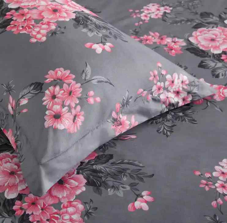 Bouquet Design Cotton Satin Duvet Cover Set