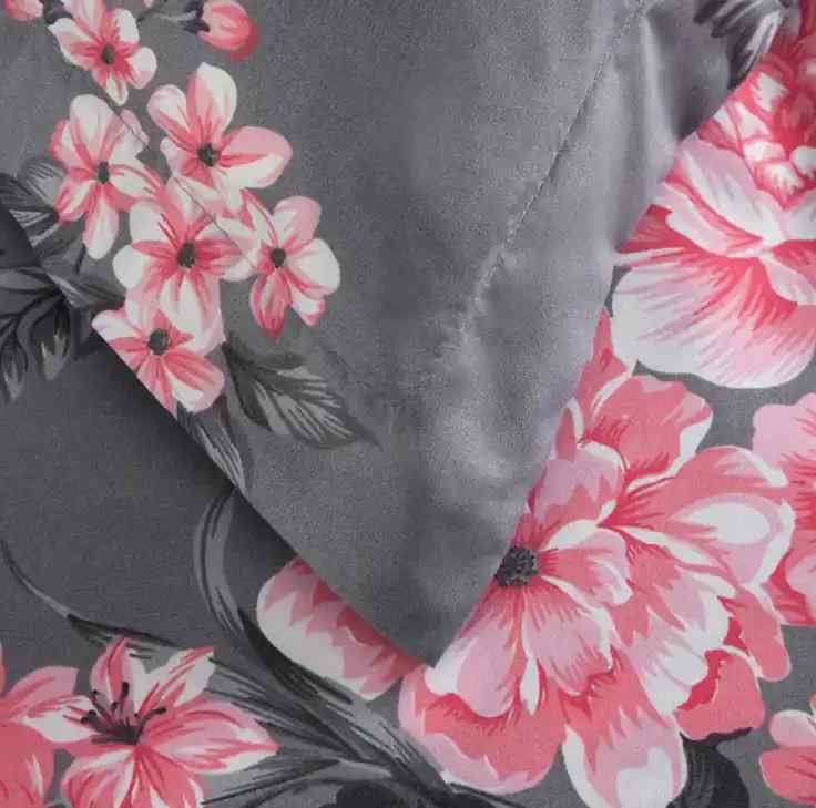 Bouquet Design Cotton Satin Duvet Cover Set