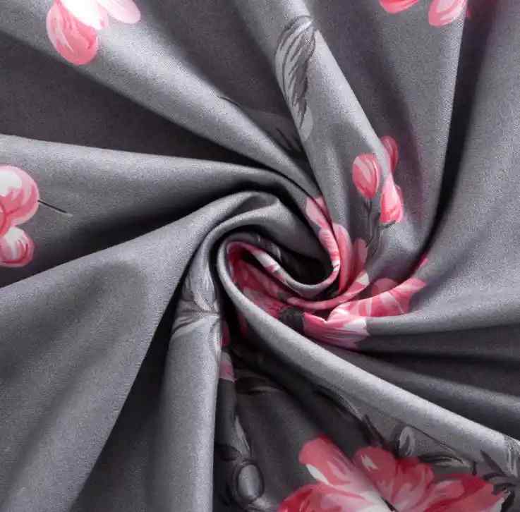 Bouquet Design Cotton Satin Duvet Cover Set