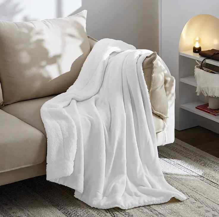 White Fluffy Sherpa Blanket