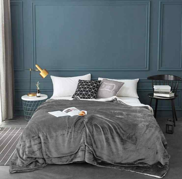 Charcoal Fluffy Sherpa Blanket