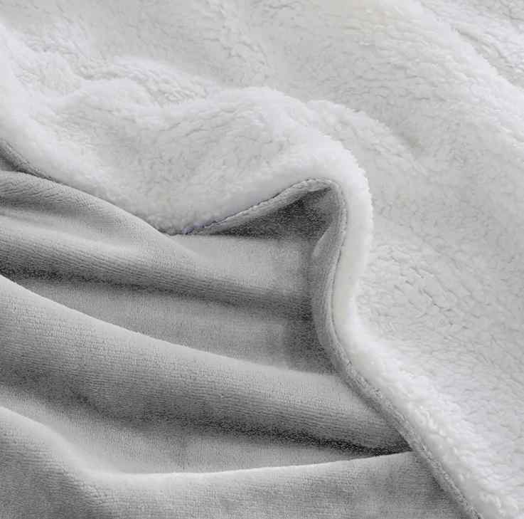 Gray Fluffy Sherpa Blanket