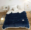 Hash Blue Fluffy Sherpa Blanket