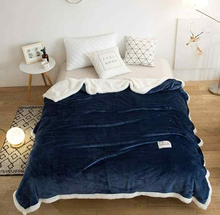 Hash Blue Fluffy Sherpa Blanket