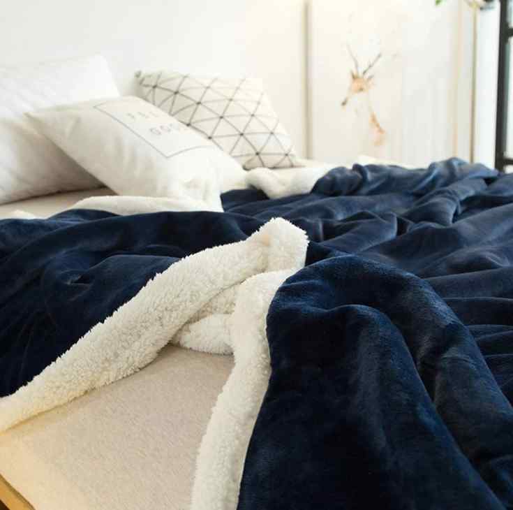 Hash Blue Fluffy Sherpa Blanket