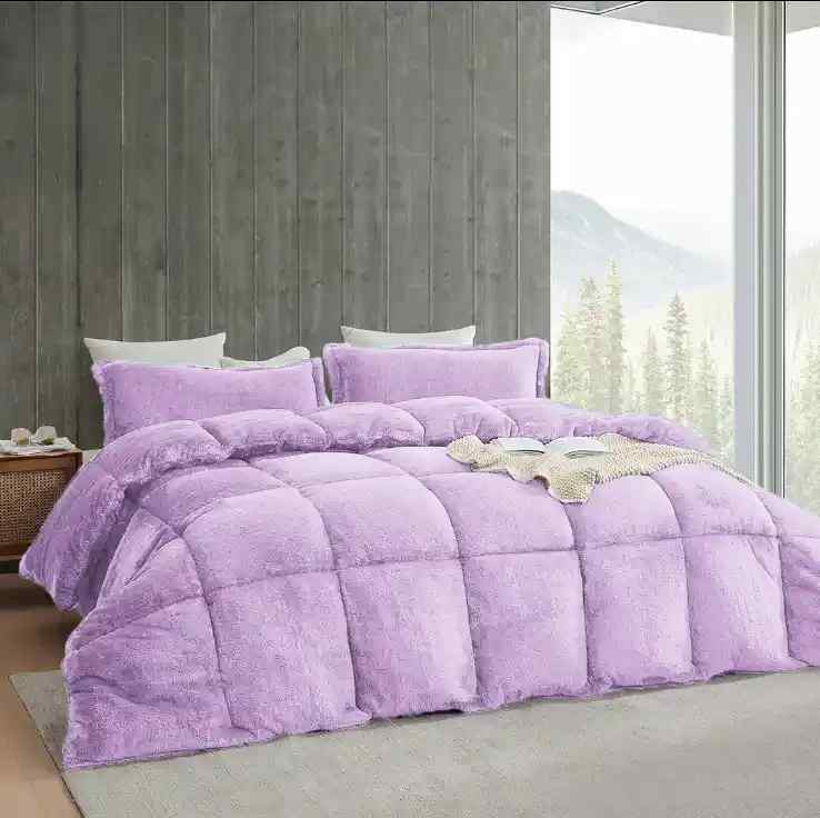 Lavender Quilted Fleece Razai