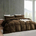 Coffee Quilted Fleece Razai