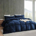 Navy Blue Quilted Fleece Razai