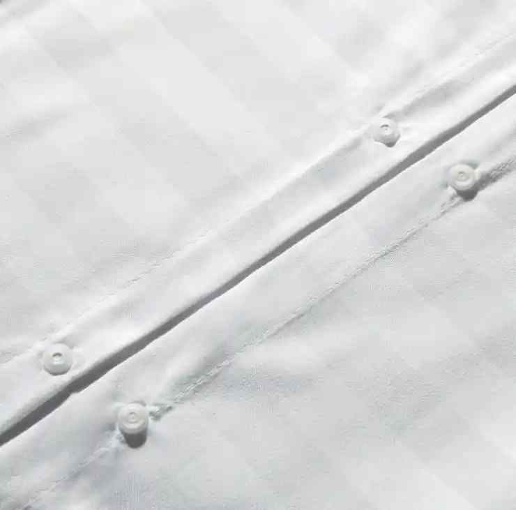 Luxury Stripe Duvet Cover Set- White