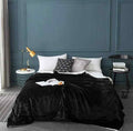 Black Fluffy Sherpa Blanket