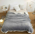 Gray Fluffy Sherpa Blanket