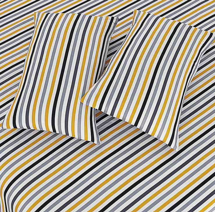 Ochre Stripe Soft Satin Bedsheet