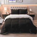 Black Quilted Fleece Sherpa Comforter