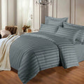 Charcoal Embossed Luxury Stripe Bedsheet