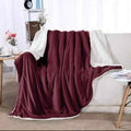 Burgundy Sherpa Throw Blanket