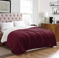 Burgundy Sherpa Throw Blanket