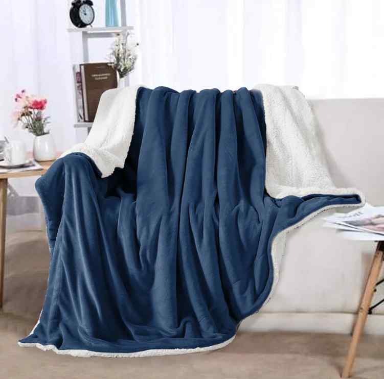 Haze blue Sherpa Throw Blanket