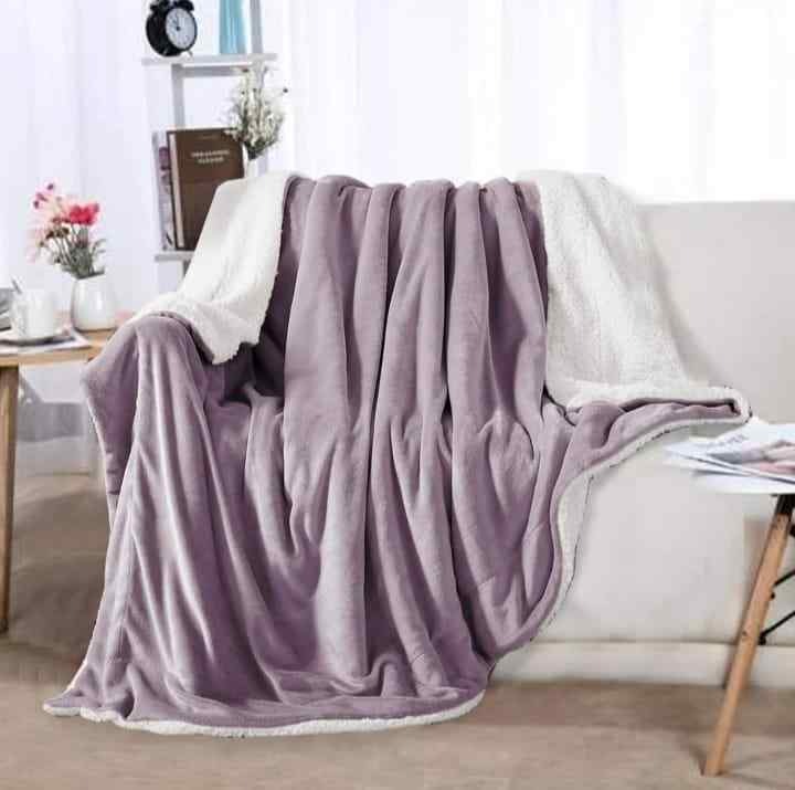 Lavender Sherpa Throw Blanket