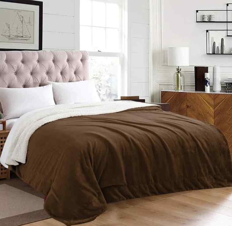 Chocolate Sherpa Throw Blanket