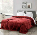 Burgundy Fleece Throw Blanket