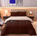 Coffee Quilted Fleece Sherpa Comforter