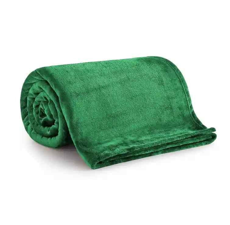 Green Fleece Throw Blanket