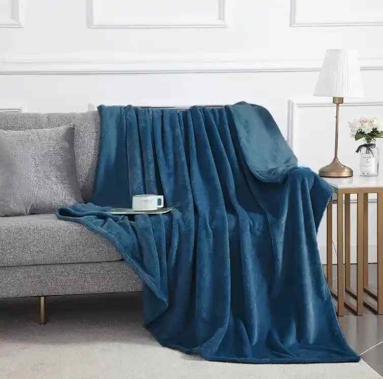 Haze Blue Fleece Throw Blanket