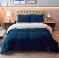 Haze Blue Quilted Fleece Sherpa Comforter
