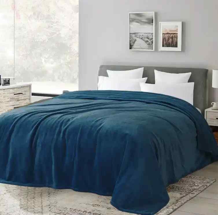 Haze Blue Fleece Throw Blanket