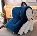 Haze Blue Quilted Fleece Sherpa Comforter