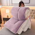 Lavender Quilted Fleece Sherpa Comforter