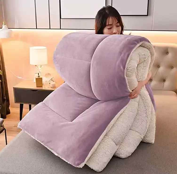Lavender Quilted Fleece Sherpa Comforter