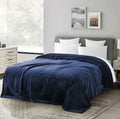 Navy Blue Fleece Throw Blanket