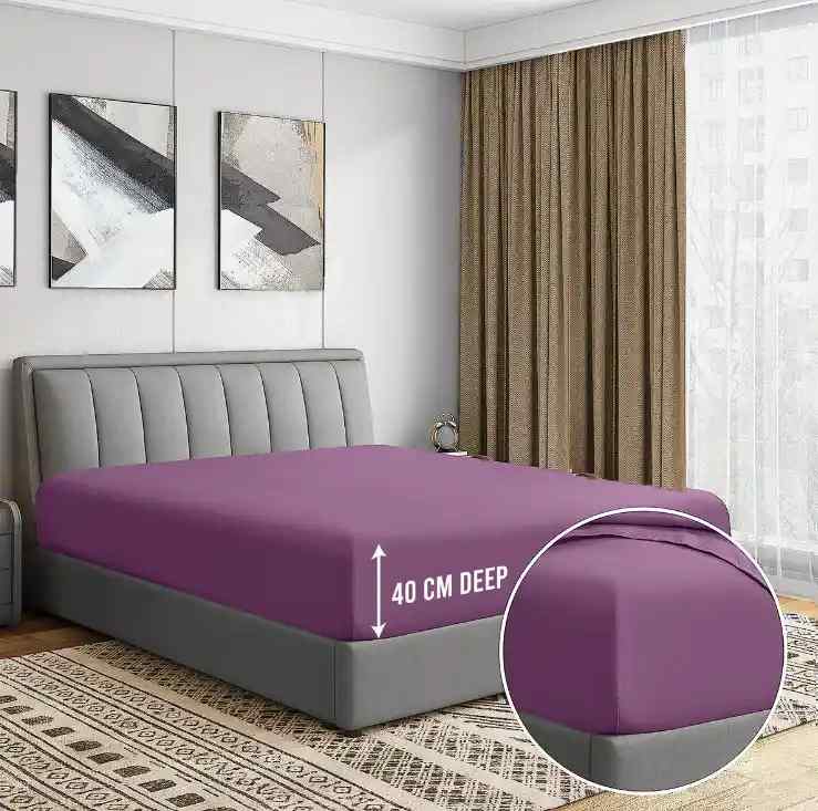 3 Pcs Fitted Sheet Set-Purple