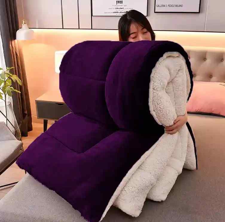 Plum Quilted Fleece Sherpa Comforter