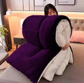 Plum Quilted Fleece Sherpa Comforter