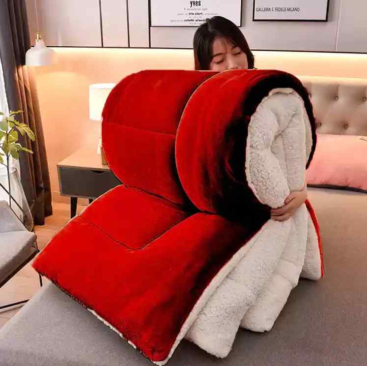 Burgundy Quilted Fleece Sherpa Comforter