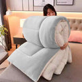 Silver Quilted Fleece Sherpa Comforter