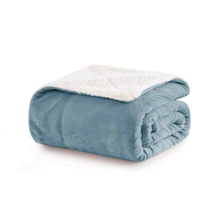 Teal Sherpa Throw Blanket