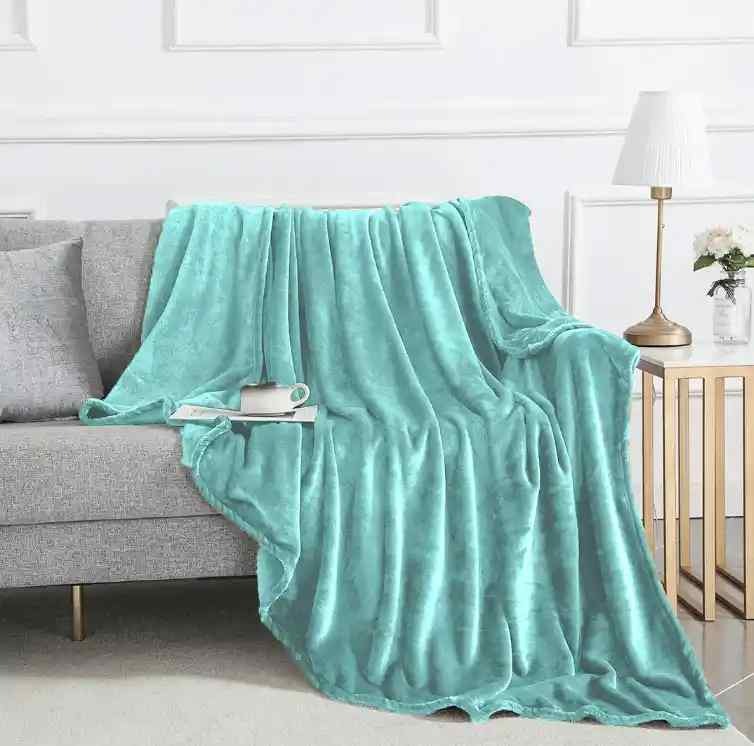 Teal Fleece Throw Blanket