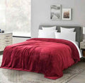 Wine Red Fleece Throw Blanket
